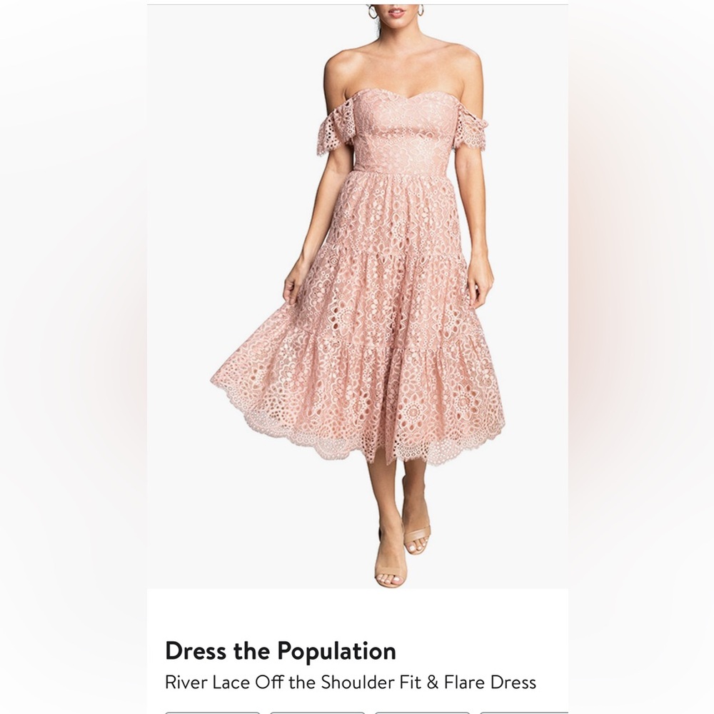 Lacey, Off the shoulder dress. Pink Floral Dress Perfect for Spring/Summer/Fall
